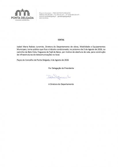 Edital - Tr&acirc;nsito Condicionado 