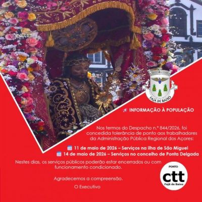 Toler&acirc;ncia de Ponto  - Festas do Senhor Santo Cristo dos Milagres 2026 