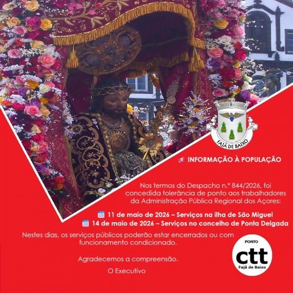 Toler&acirc;ncia de Ponto  - Festas do Senhor Santo Cristo dos Milagres 2026 